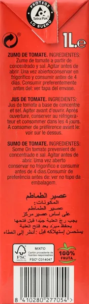 Jus de Tomate 100%