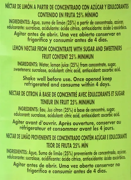 Néctar de Limón Botella 1L