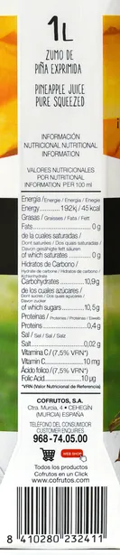Jus d'Ananas 100% Pressé