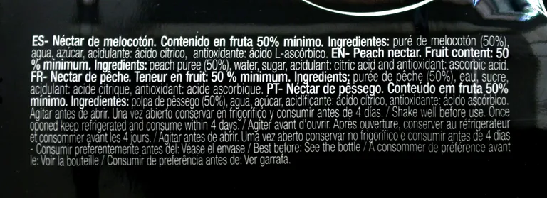 Nectar de Pêche Petite bouteille 200ML