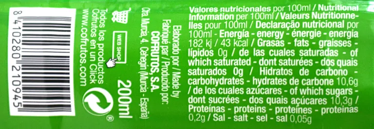 Zumo de Manzana 100% Botellín 200ML